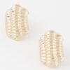Slim Ribbed Hoop Earrings – Textured Hoops