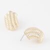Slim Ribbed Hoop Earrings – Textured Hoops