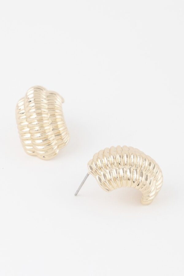 Slim Ribbed Hoop Earrings – Textured Hoops