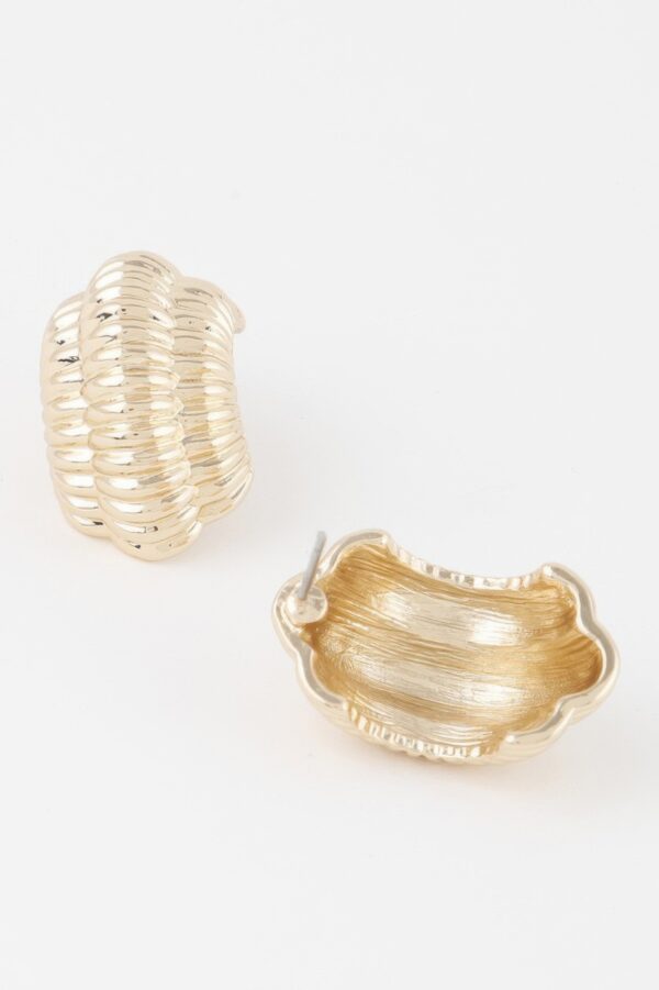 Slim Ribbed Hoop Earrings – Textured Hoops
