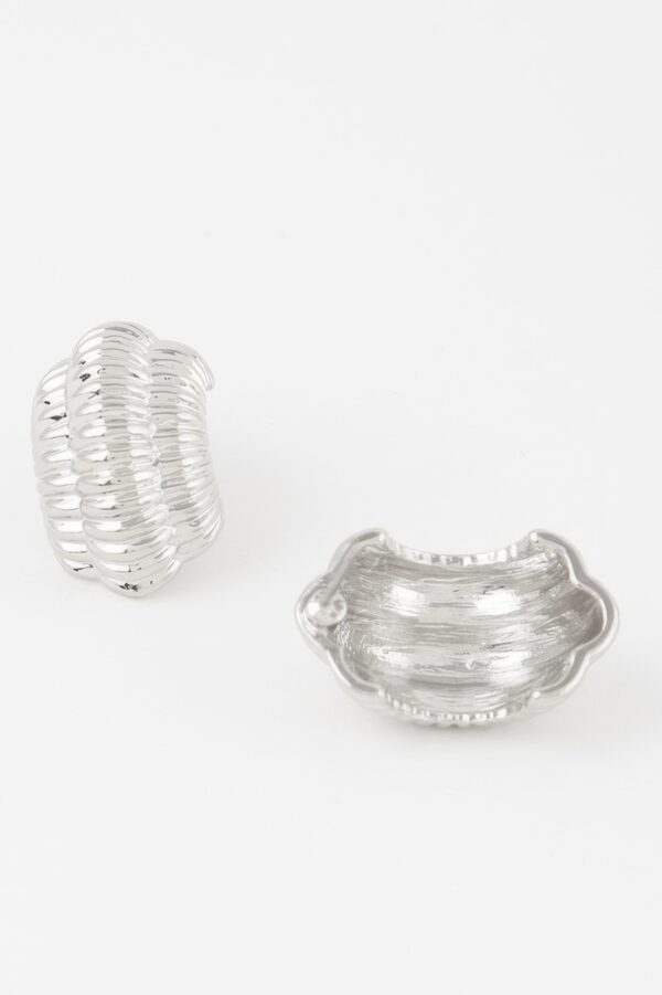 Slim Ribbed Hoop Earrings – Textured Hoops