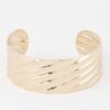 Ridged Open Cuff Bracelet – Structured Style