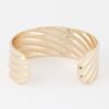 Ridged Open Cuff Bracelet – Structured Style