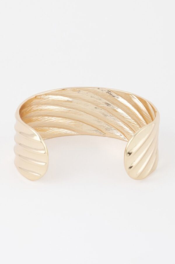 Ridged Open Cuff Bracelet – Structured Style