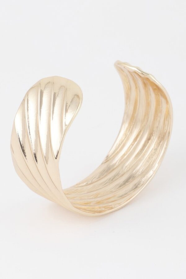 Ridged Open Cuff Bracelet – Structured Style