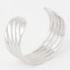 Ridged Open Cuff Bracelet – Structured Style