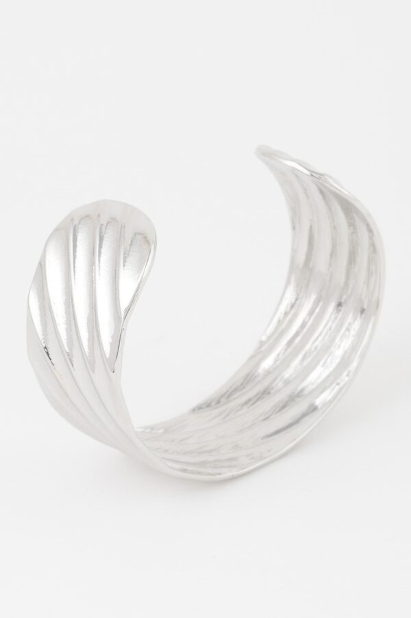 Ridged Open Cuff Bracelet – Structured Style