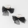 Black Bowknot Dangle Earrings – Polished Bow Detail