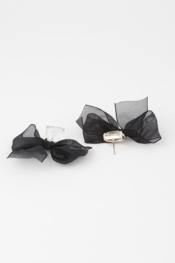 Black Bowknot Dangle Earrings – Polished Bow Detail