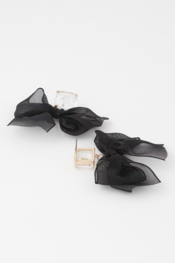 Black Bowknot Dangle Earrings – Polished Bow Detail