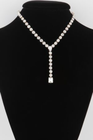 Sleek Y Necklace with Polished Finish – 16-inch