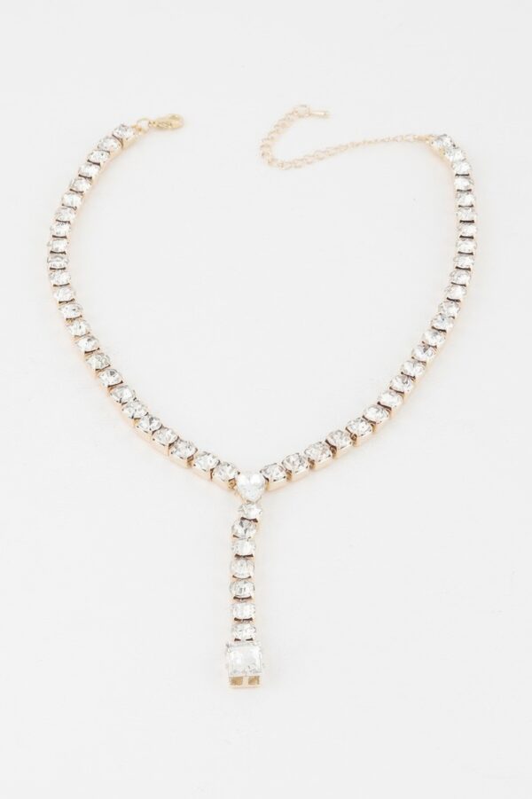 Sleek Y Necklace with Polished Finish – 16-inch