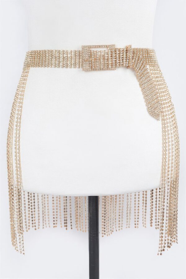 Rhinestone Fringe Belt – Cascading Sparkle
