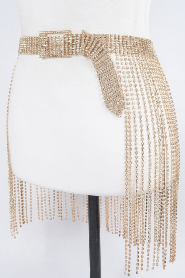 Rhinestone Fringe Belt – Cascading Sparkle