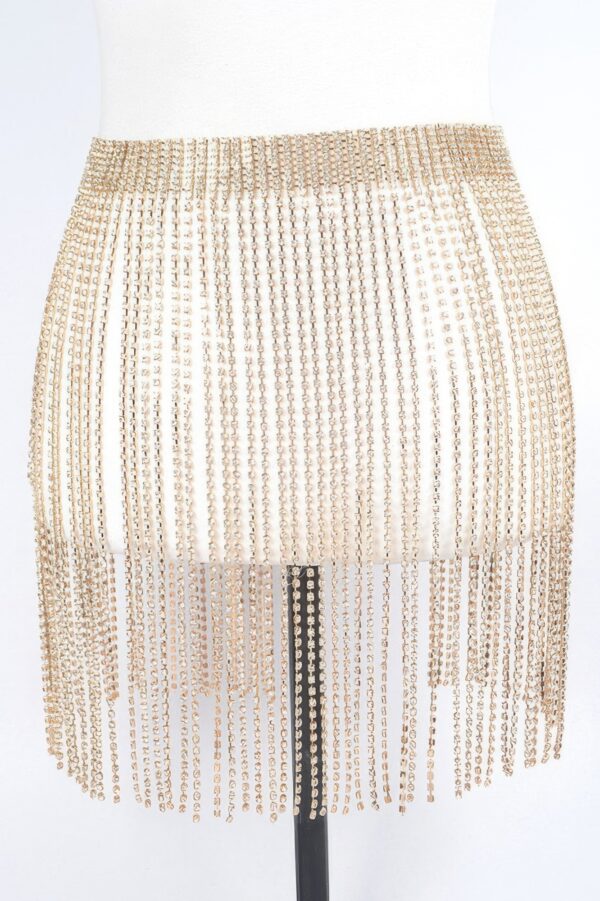 Rhinestone Fringe Belt – Cascading Sparkle