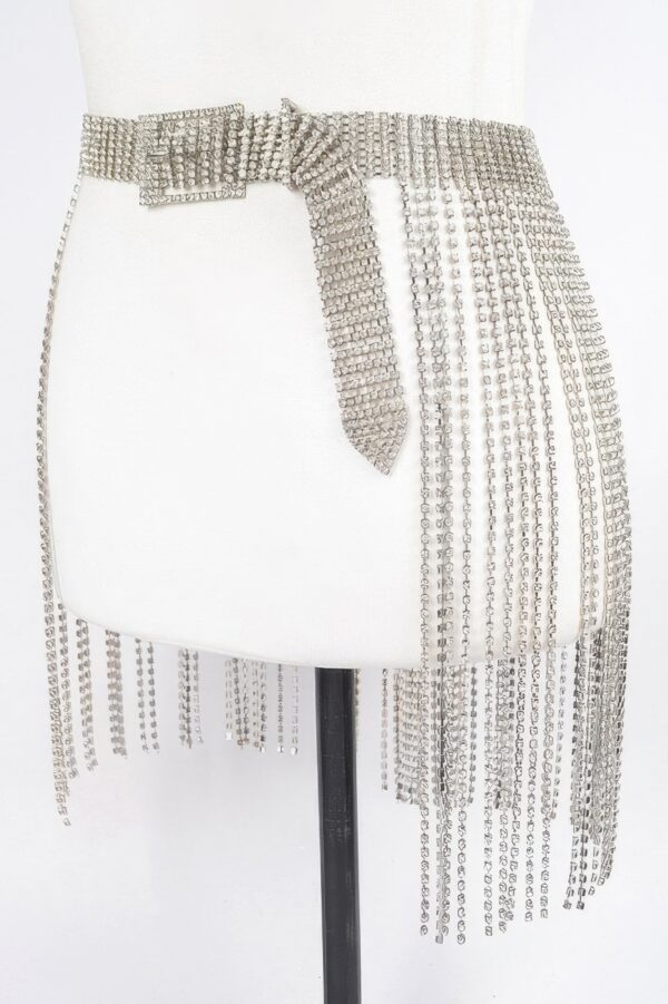 Rhinestone Fringe Belt – Cascading Sparkle