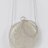 Structured Round Rhinestone Fringe Party Bag