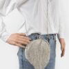 Structured Round Rhinestone Fringe Party Bag