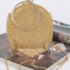 Structured Round Rhinestone Fringe Party Bag