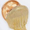 Structured Round Rhinestone Fringe Party Bag