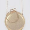 Structured Round Rhinestone Fringe Party Bag