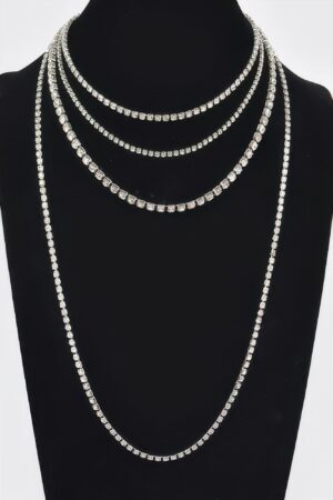 Multi-Layer Rhinestone Necklace – 17 inch Layered Shine