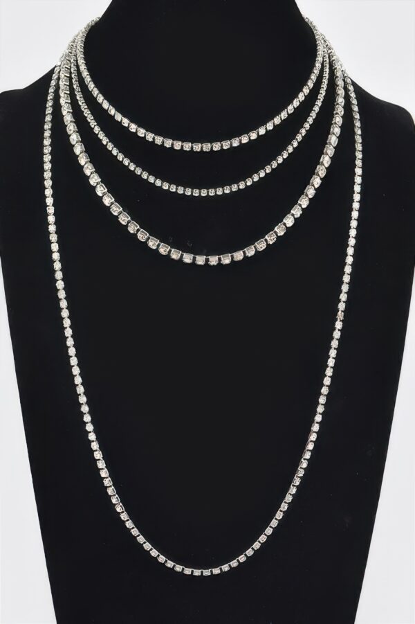 Multi-Layer Rhinestone Necklace – 17 inch Layered Shine