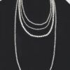 Multi-Layer Rhinestone Necklace – 17 inch Layered Shine
