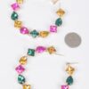 Rhinestone Hoop Earrings with Multi-Stone Sparkle