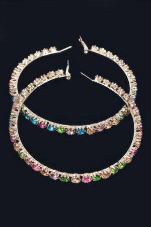 Oversized Rhinestone Hoop Earrings