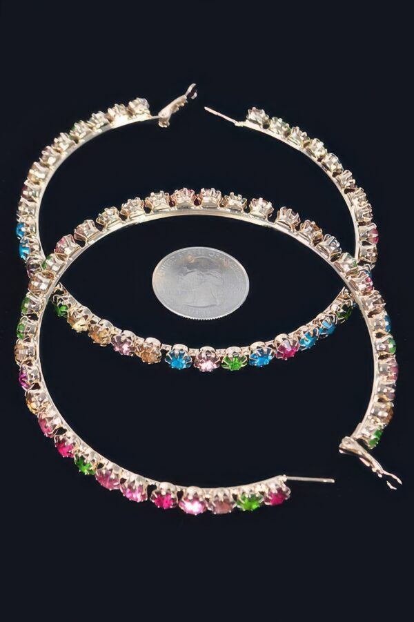 Oversized Rhinestone Hoop Earrings