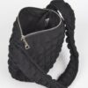 Embossed Cotton Shoulder Bag – Textured Soft Silhouette