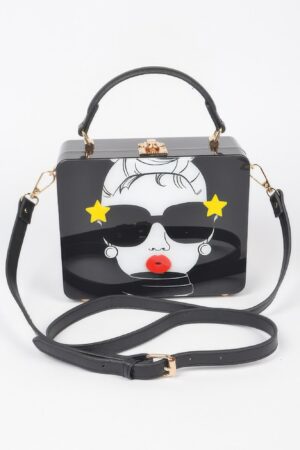 Pop Star Acrylic Box Clutch – Mixed Metal Accents