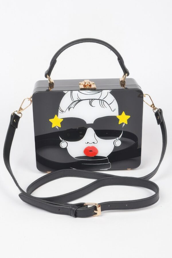 Pop Star Acrylic Box Clutch – Mixed Metal Accents