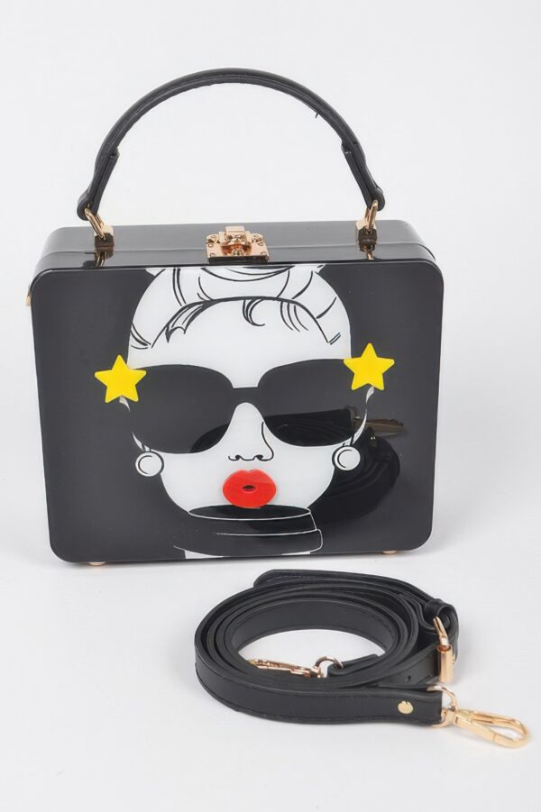 Pop Star Acrylic Box Clutch – Mixed Metal Accents