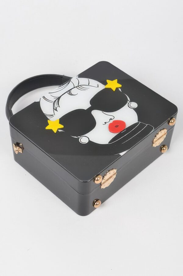 Pop Star Acrylic Box Clutch – Mixed Metal Accents
