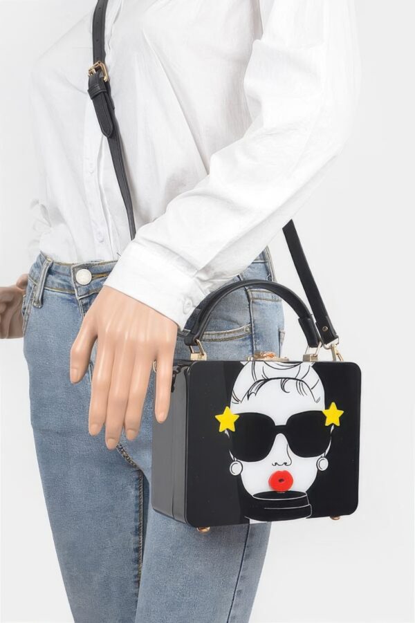 Pop Star Acrylic Box Clutch – Mixed Metal Accents