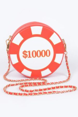 Round Casino Chip Fun Bag – Structured PU Handbag