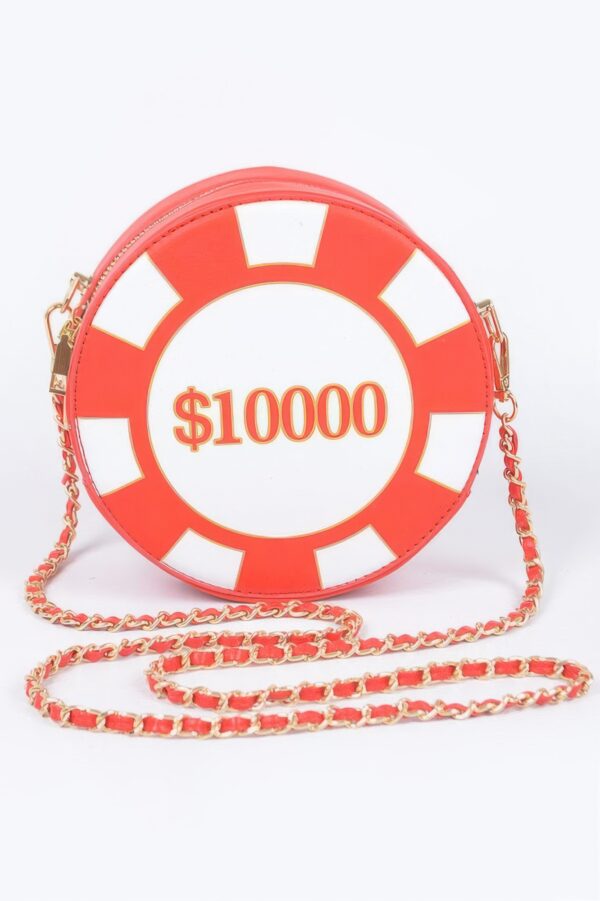 Round Casino Chip Fun Bag – Structured PU Handbag