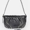 Faux Leather Stud Shoulder Bag – Structured Silhouette