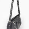 Faux Leather Stud Shoulder Bag – Structured Silhouette