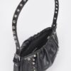 Faux Leather Stud Shoulder Bag – Structured Silhouette
