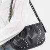 Faux Leather Stud Shoulder Bag – Structured Silhouette