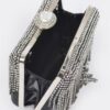 Rhinestone Fringe Party Clutch – Structured Sparkle