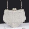 Rhinestone Fringe Party Clutch – Structured Sparkle