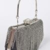 Rhinestone Fringe Party Clutch – Structured Sparkle