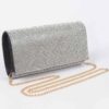 Rhinestone-Embellished Party Clutch – Structured PU
