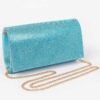 Rhinestone-Embellished Party Clutch – Structured PU