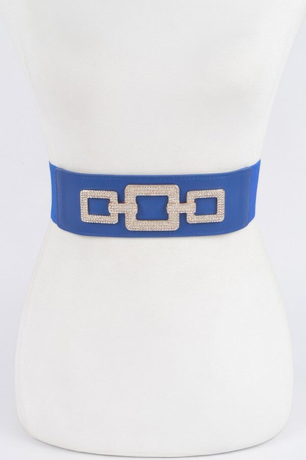 Rhinestone Link Elastic Waist Belt – High-Shine