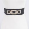 Plus Size Rhinestone-Link Elastic Waist Belt